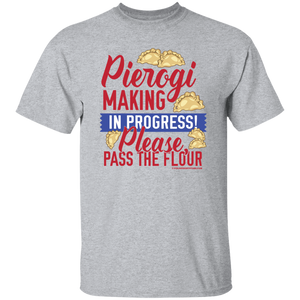 Pierogi Making In Progress (Light Tees) - Sport Grey / S - Polish Shirt Store
