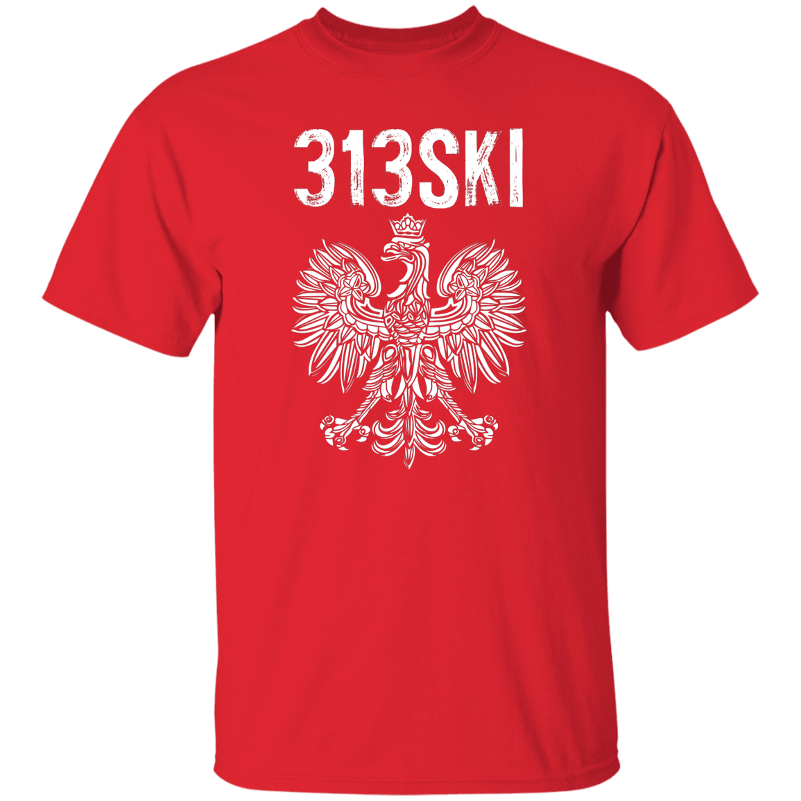 313SKI Detroit Michigan Polish Pride Apparel CustomCat G500 5.3 oz. T-Shirt Red S
