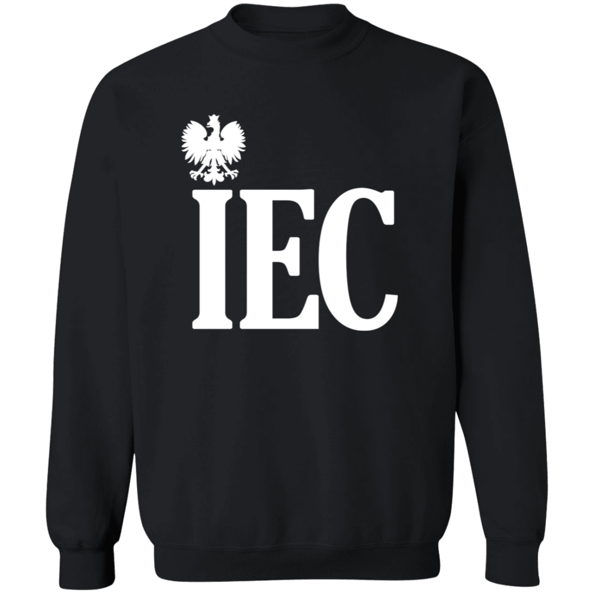 IEC Polish Surname Ending Apparel CustomCat G180 Crewneck Pullover Sweatshirt Black S