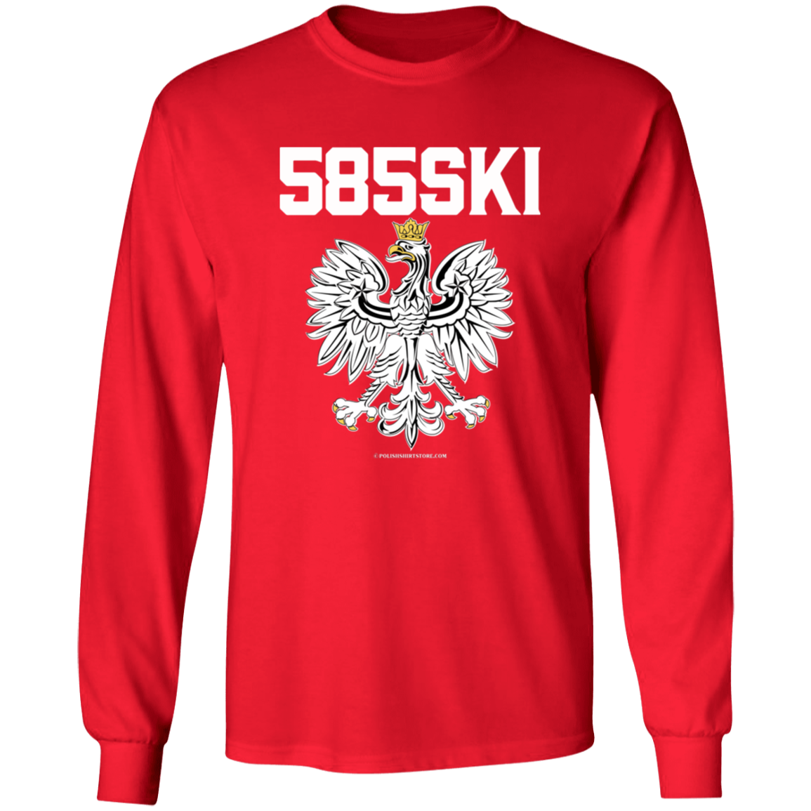 585ski Apparel CustomCat G540 LS T-Shirt Red S