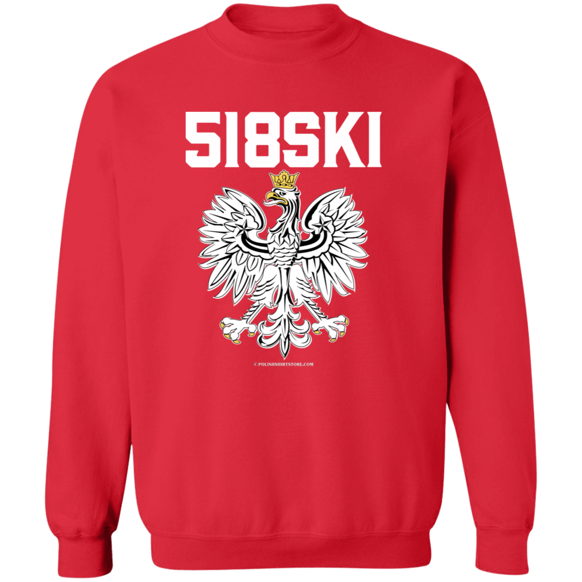 518SKI Apparel CustomCat G180 Crewneck Pullover Sweatshirt Red S