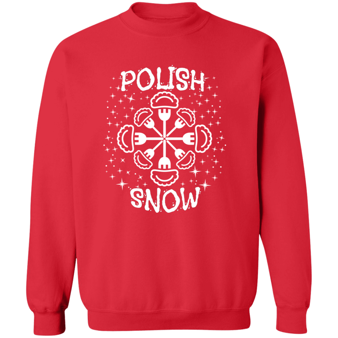 Polish Snow Apparel CustomCat G180 Crewneck Pullover Sweatshirt Red S