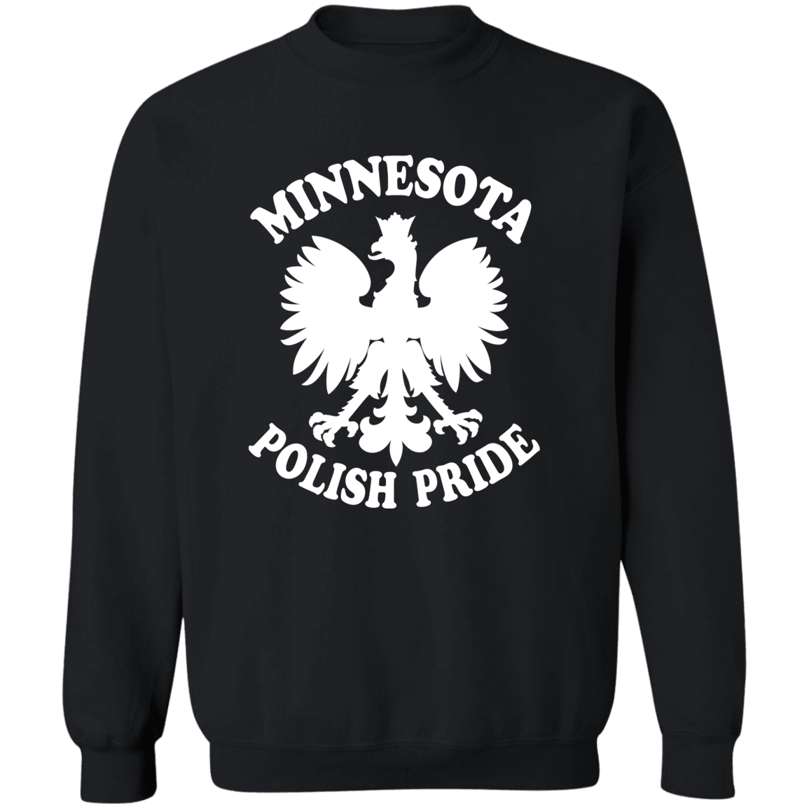 Minnesota Polish Pride Apparel CustomCat G180 Crewneck Pullover Sweatshirt Black S