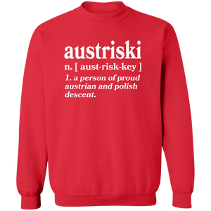 Austriski A Person Of Austrian Polish Descent - G180 Crewneck Pullover Sweatshirt / Red / S - Polish Shirt Store
