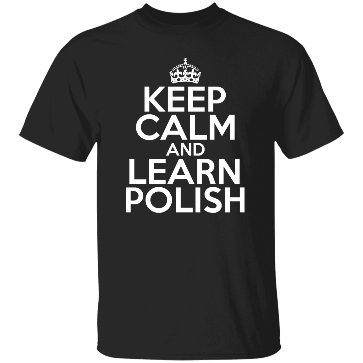 Keep Calm And Learn Polish Apparel CustomCat G500 5.3 oz. T-Shirt Black S