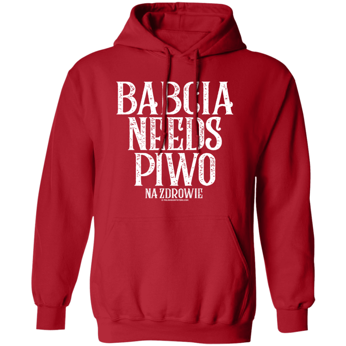 Babcia Needs Piwo Apparel CustomCat G185 Pullover Hoodie Red S