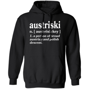 Austriski A Person Of Austrian Polish Descent - G185 Pullover Hoodie / Black / S - Polish Shirt Store