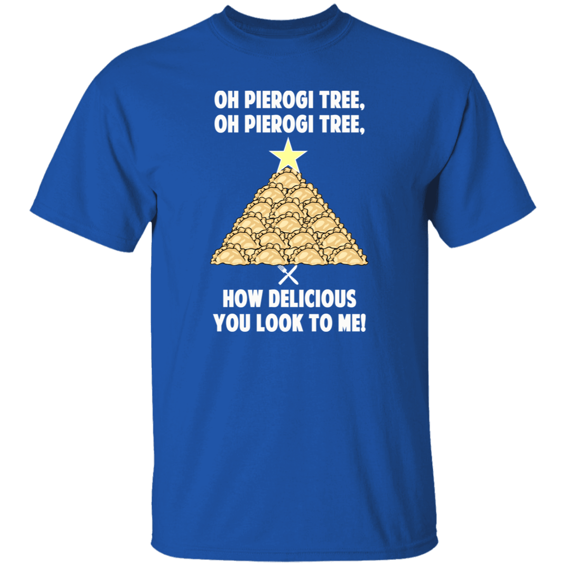 Pierogi Tree T-Shirt - The Original T-Shirts CustomCat Royal S 