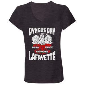 Dyngus Day Lafayette - B6005 Ladies' Jersey V-Neck T-Shirt / Dark Grey Heather / S - Polish Shirt Store