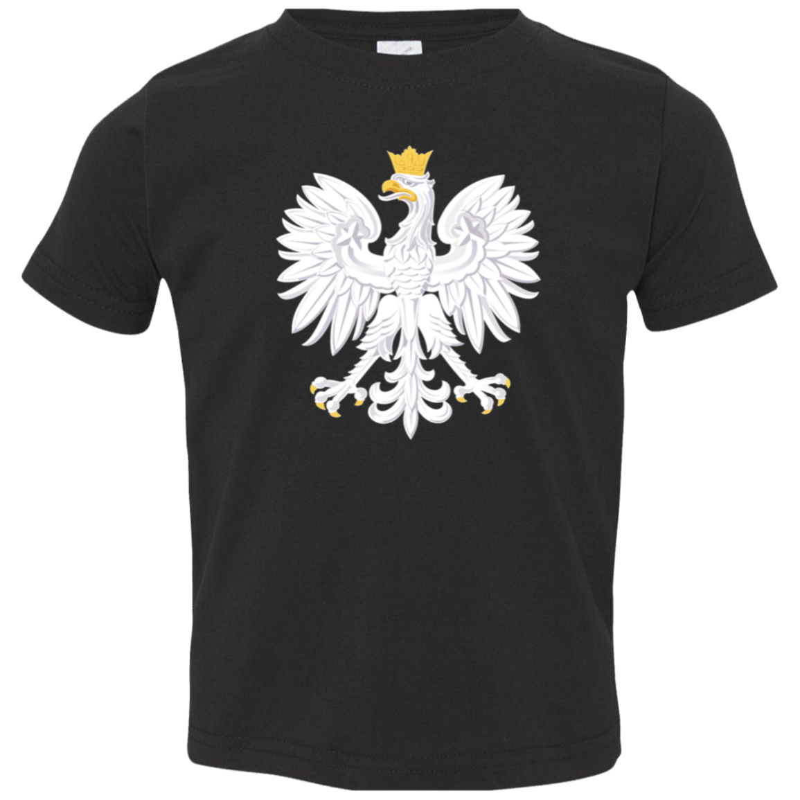 Polish Eagle Toddler Jersey T-Shirt T-Shirts CustomCat Black 2T 