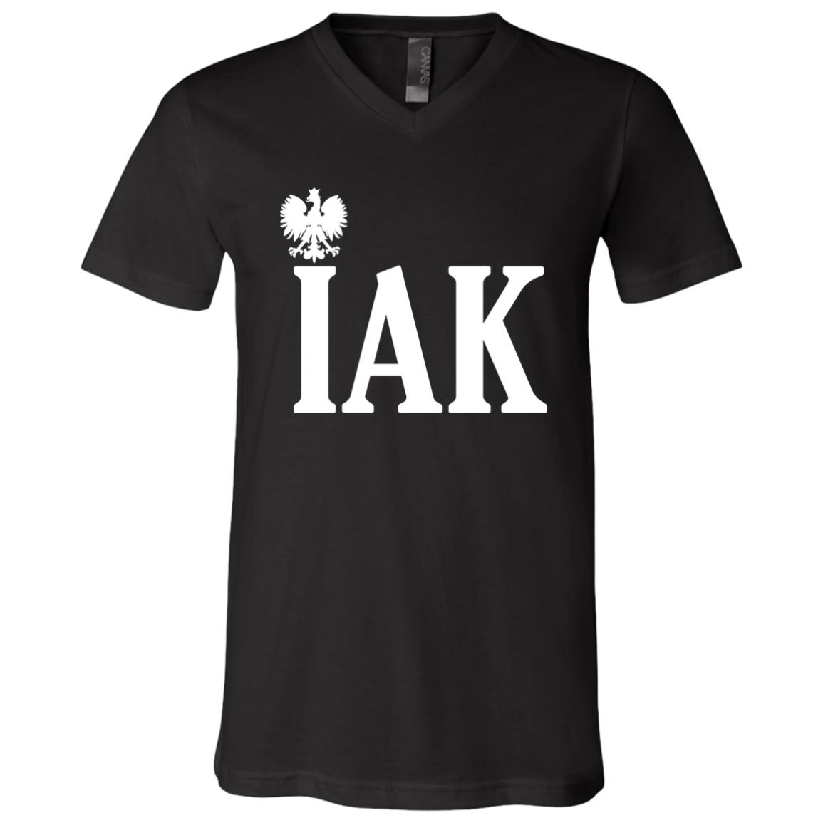 IAK Polish Surname Ending Apparel CustomCat 3005 Unisex Jersey SS V-Neck T-Shirt Black X-Small