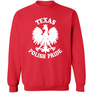 Texas  Polish Pride - G180 Crewneck Pullover Sweatshirt / Red / S - Polish Shirt Store