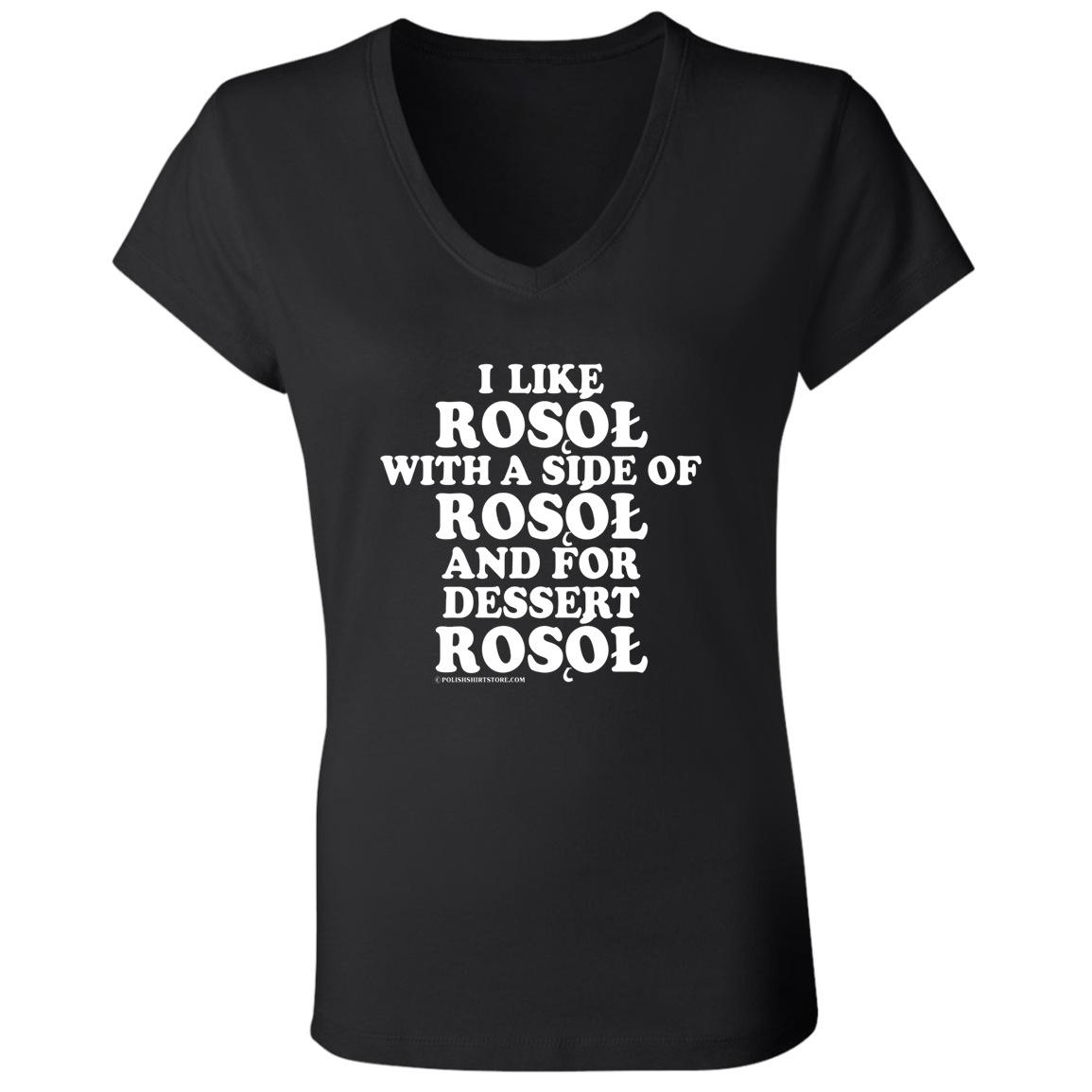 Rosol With A Side Of Rosol Apparel CustomCat B6005 Ladies' Jersey V-Neck T-Shirt Black S
