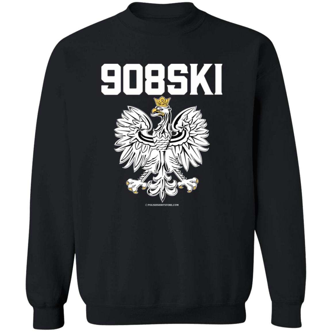 908SKI Apparel CustomCat G180 Crewneck Pullover Sweatshirt Black S