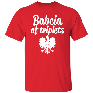 Babcia of Triplets - G500 5.3 oz. T-Shirt / Red / S - Polish Shirt Store