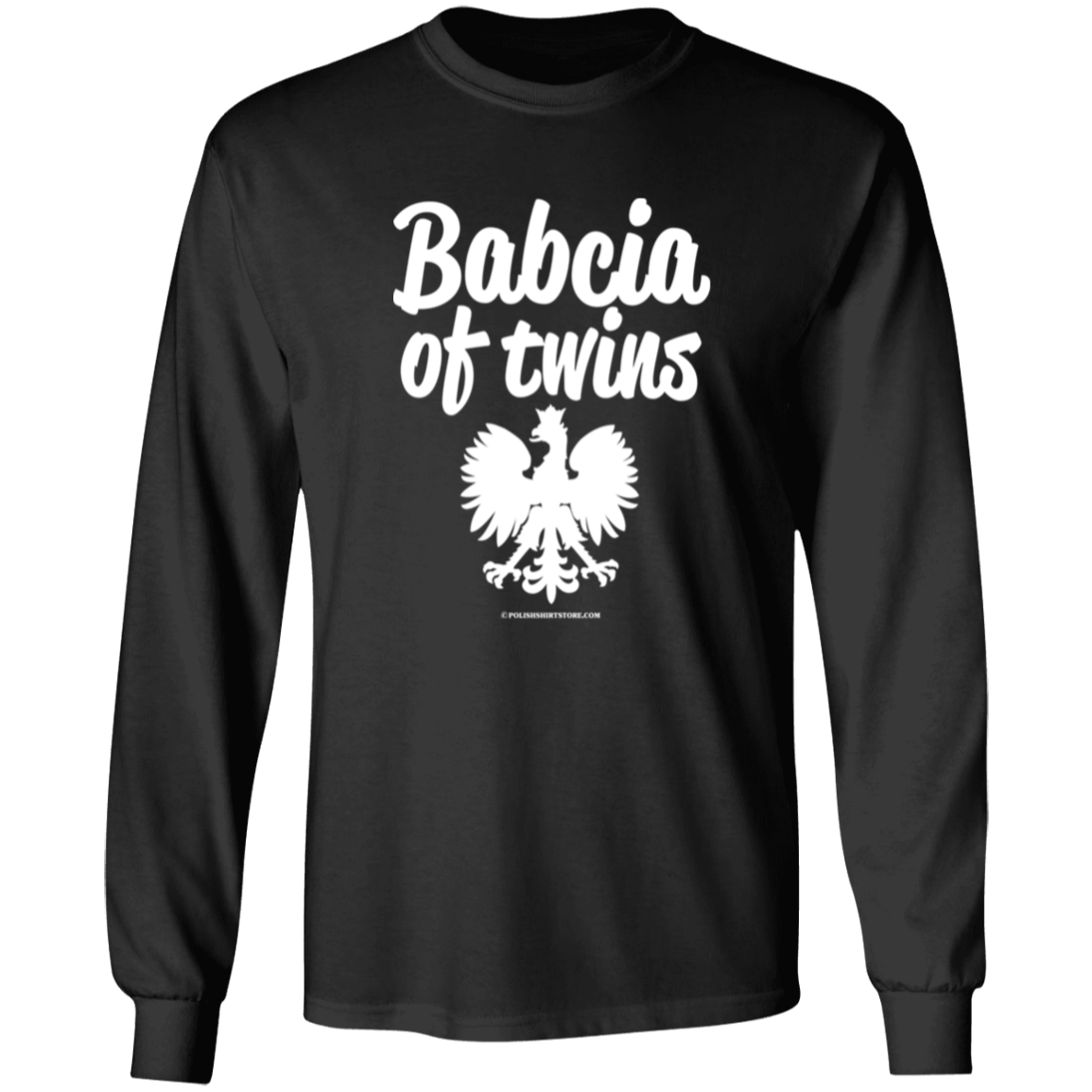 Babcia Of Twins Apparel CustomCat G540 LS T-Shirt Black S