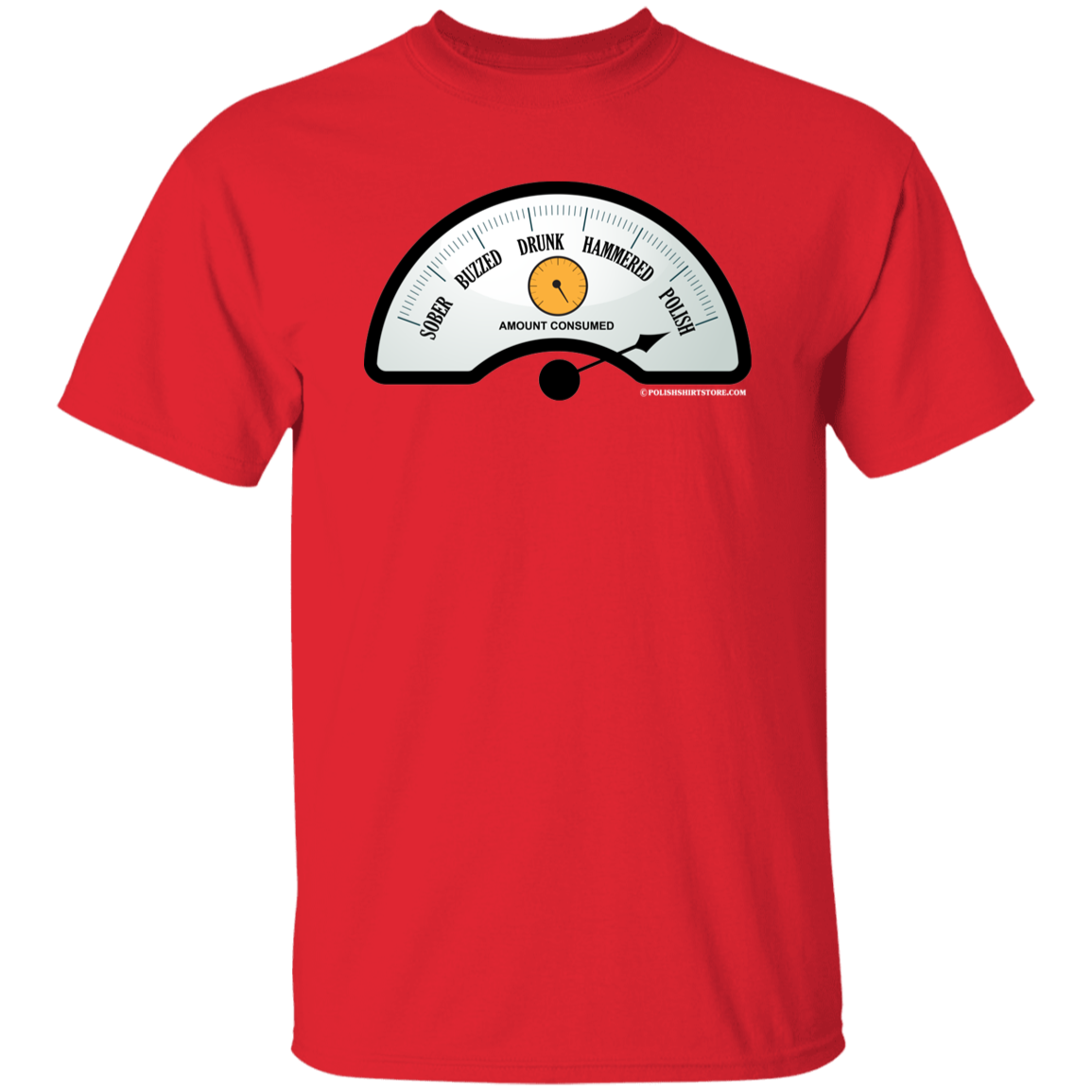 Polish Drinking Meter Apparel CustomCat G500 5.3 oz. T-Shirt Red S