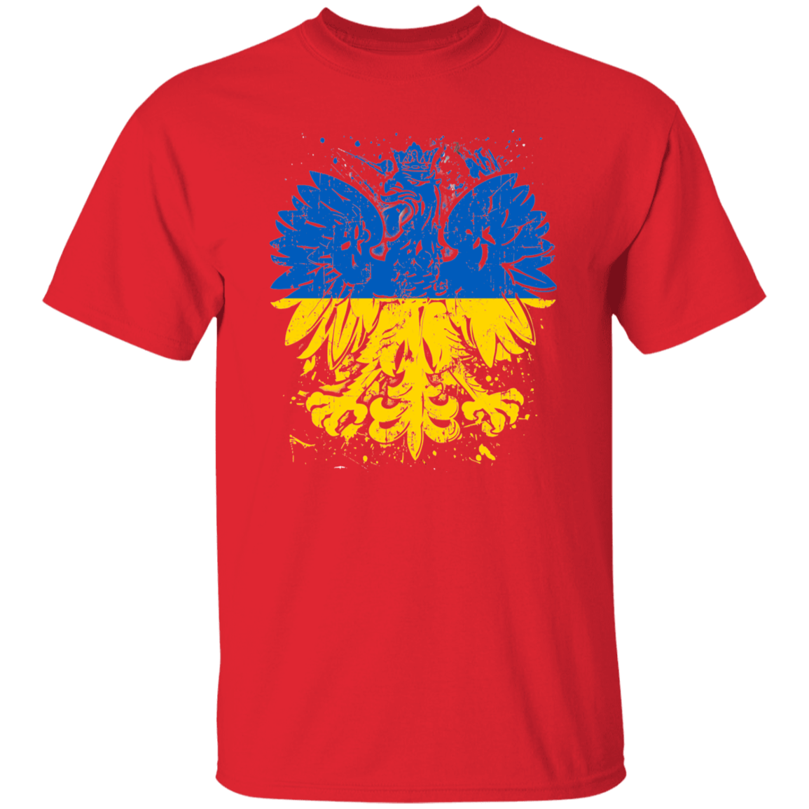 Polish Ukrainian Heritage T-Shirts CustomCat Red S 