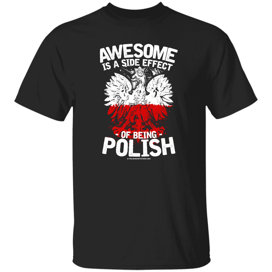 Awesome Is A Side Effect Of Being Polish Apparel CustomCat G500 5.3 oz. T-Shirt Black S