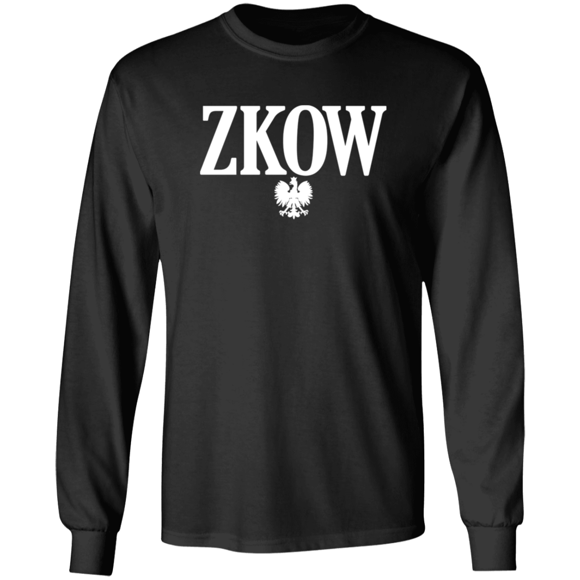 ZKOW Polish Surname Ending Apparel CustomCat G540 LS T-Shirt Black S