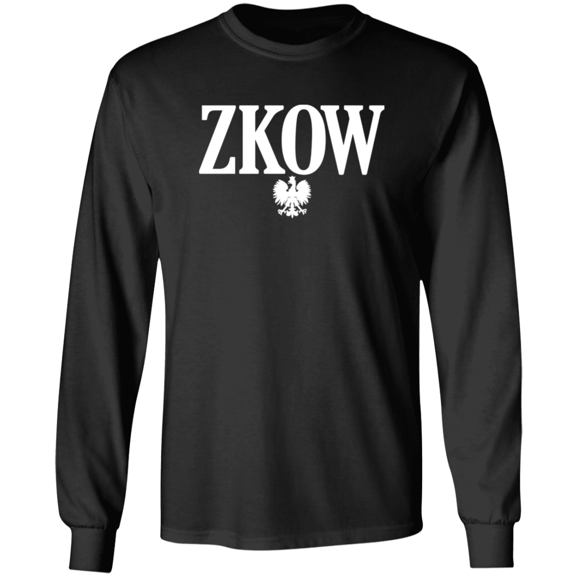 ZKOW Polish Surname Ending Apparel CustomCat G240 LS Ultra Cotton T-Shirt Black S