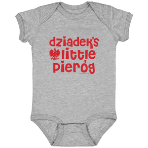 Dziadek's Little Pierogi Infant Bodysuit - Heather Grey / Newborn - Polish Shirt Store