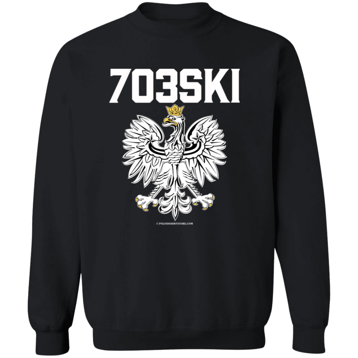 703ski Apparel CustomCat G180 Crewneck Pullover Sweatshirt Black S