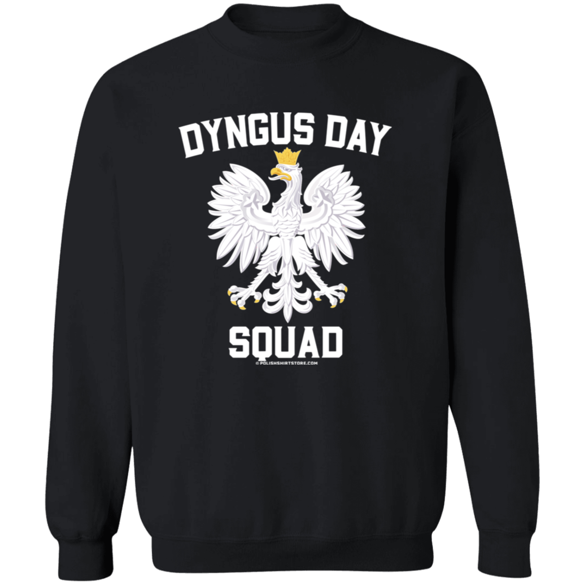 Dyngus Day Squad Apparel CustomCat G180 Crewneck Pullover Sweatshirt Black S