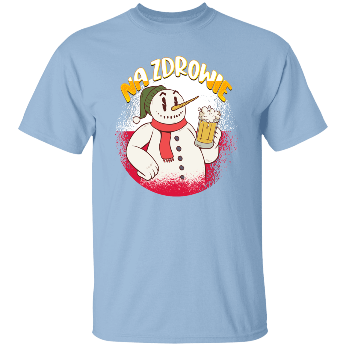 Na Zdrowie Snowman T-Shirts CustomCat Light Blue S 