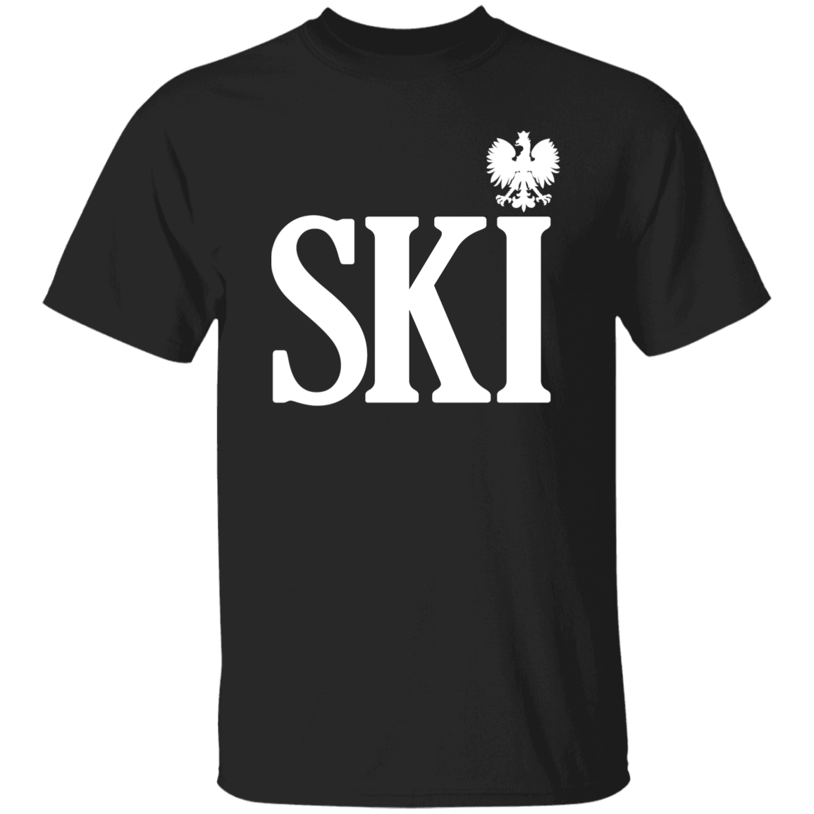SKI Polish Surname Ending Apparel CustomCat G500 5.3 oz. T-Shirt Black S