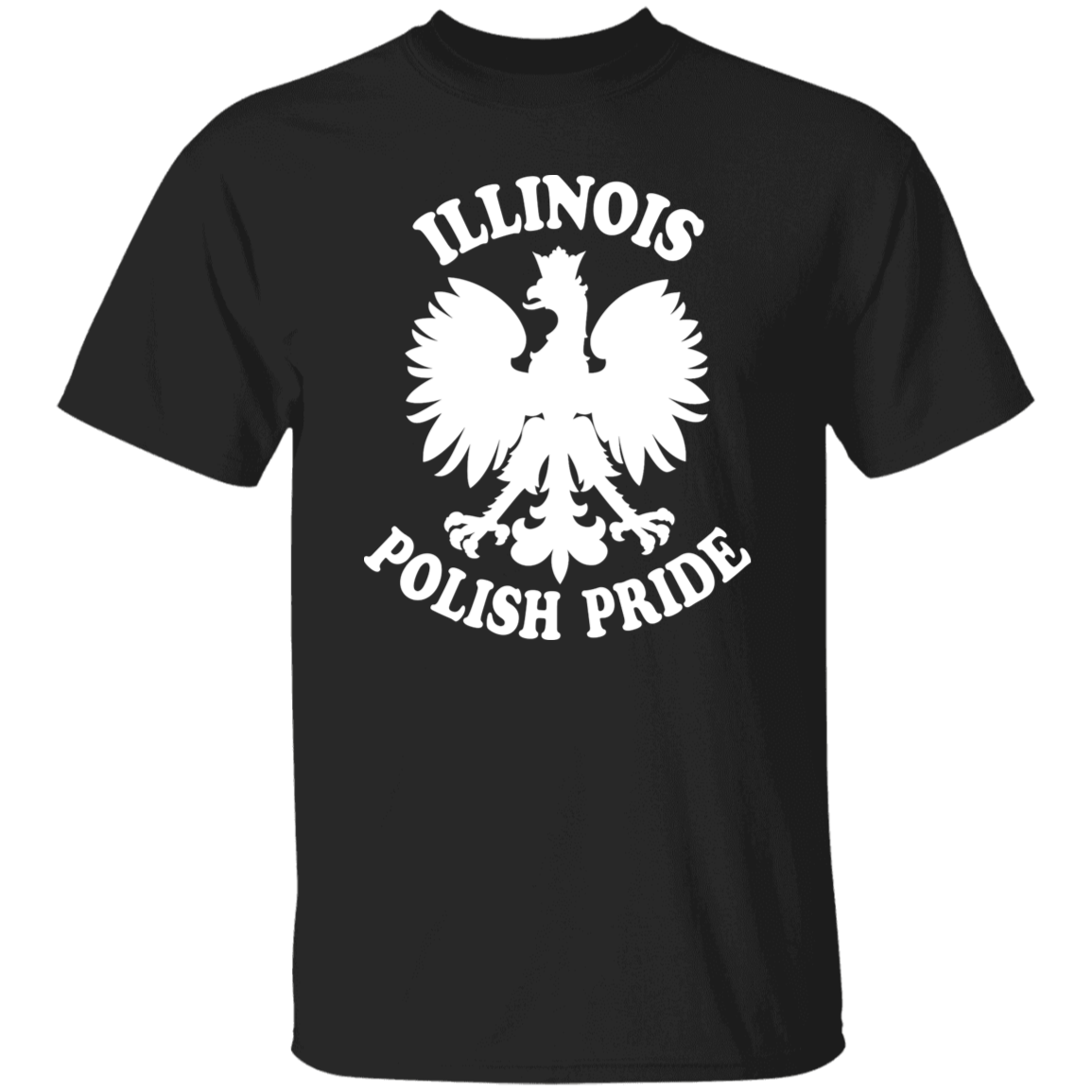 Illinois Polish Pride Apparel CustomCat G500 5.3 oz. T-Shirt Black S