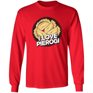 I Love Pierogi - G240 LS Ultra Cotton T-Shirt / Red / S - Polish Shirt Store