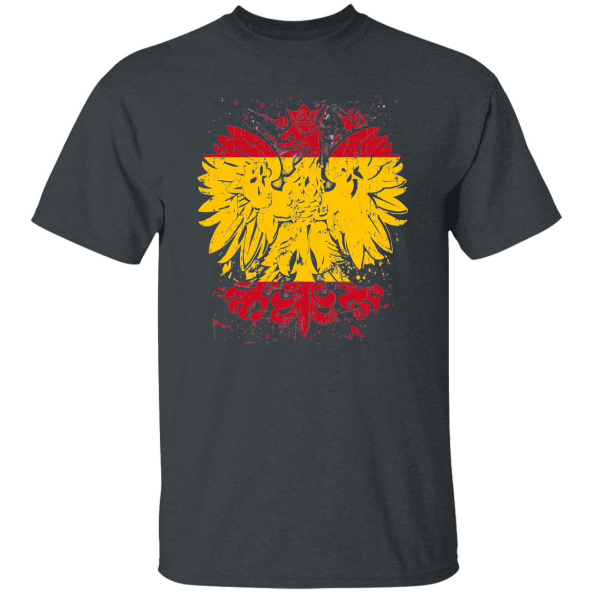 Polish Spanish Heritage T-Shirts CustomCat Dark Heather S 