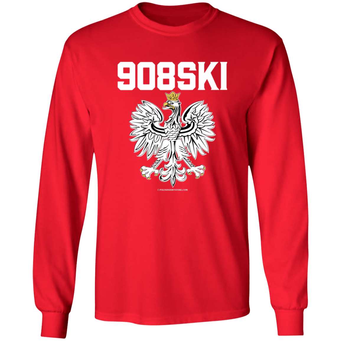 908SKI Apparel CustomCat G540 LS T-Shirt Red S