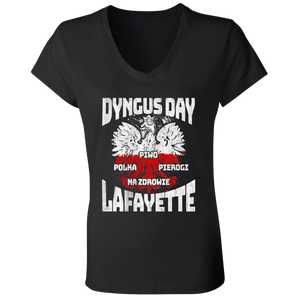 Dyngus Day Lafayette - B6005 Ladies' Jersey V-Neck T-Shirt / Black / S - Polish Shirt Store