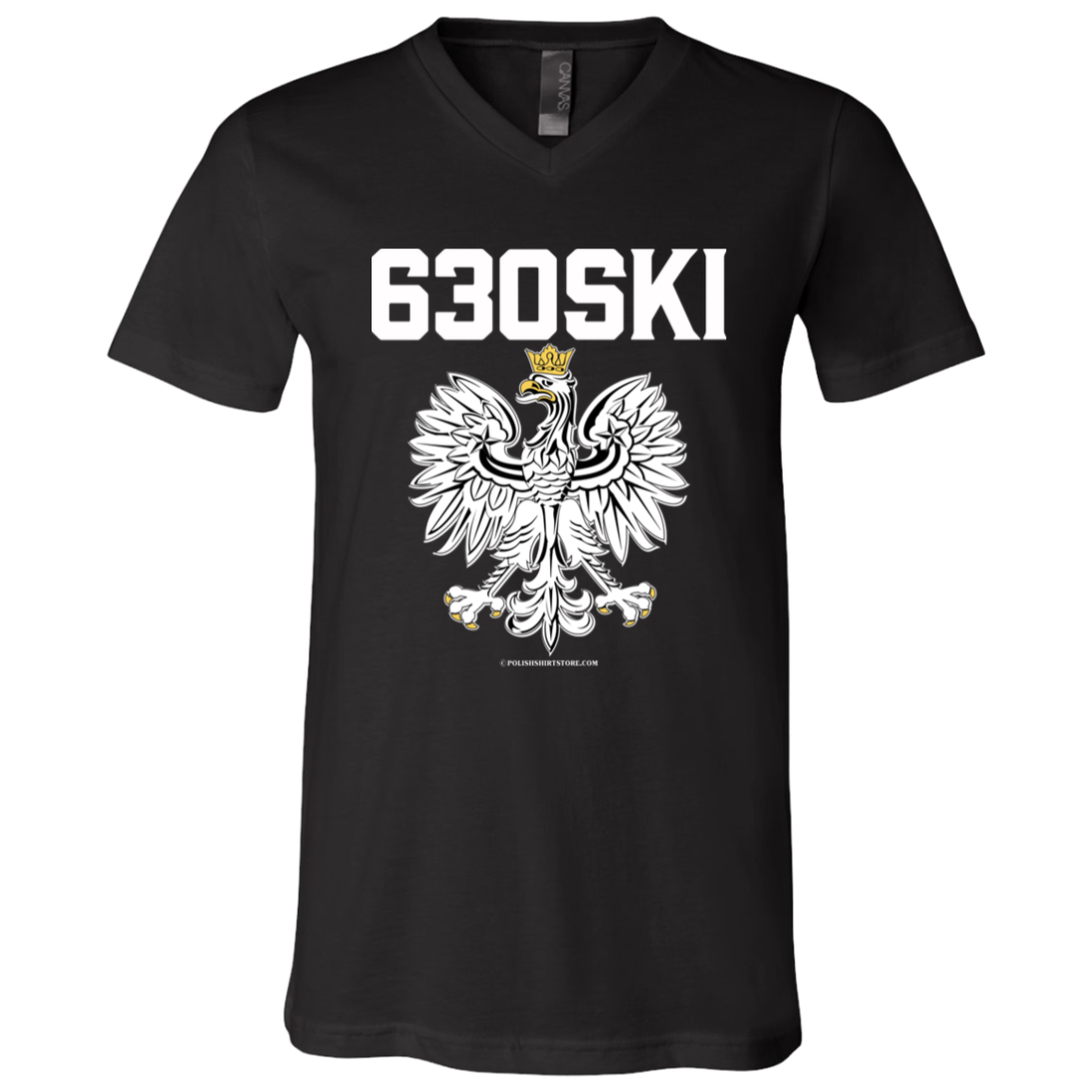 630ski Apparel CustomCat 3005 Unisex Jersey SS V-Neck T-Shirt Black X-Small