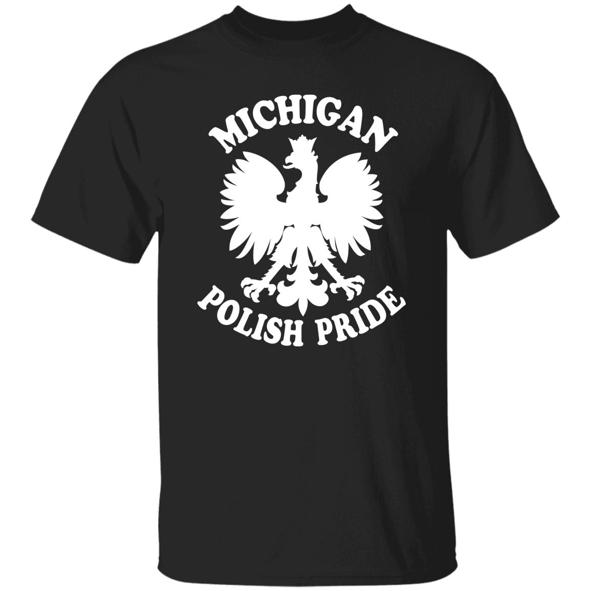 Michigan Polish Pride Apparel CustomCat G500 5.3 oz. T-Shirt Black S