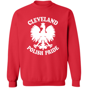 Cleveland Polish Pride - G180 Crewneck Pullover Sweatshirt / Red / S - Polish Shirt Store