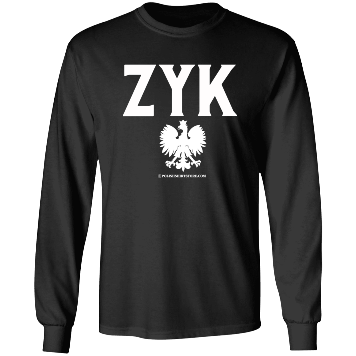 Polish Surname Ending in ZYK Apparel CustomCat G540 LS T-Shirt Black S