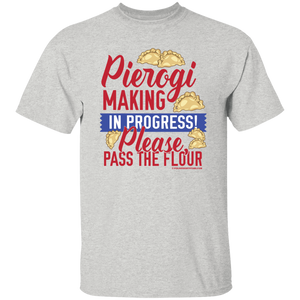 Pierogi Making In Progress (Light Tees) - Ash / S - Polish Shirt Store