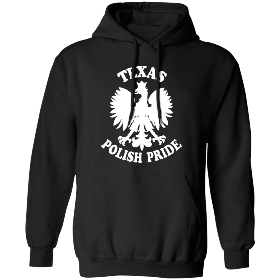 Texas  Polish Pride Apparel CustomCat G185 Pullover Hoodie Black S