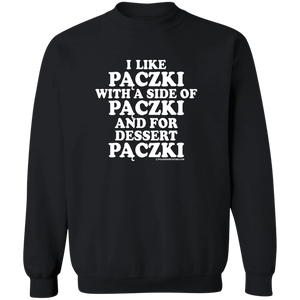 Paczki With A Side Of Paczki - G180 Crewneck Pullover Sweatshirt / Black / S - Polish Shirt Store