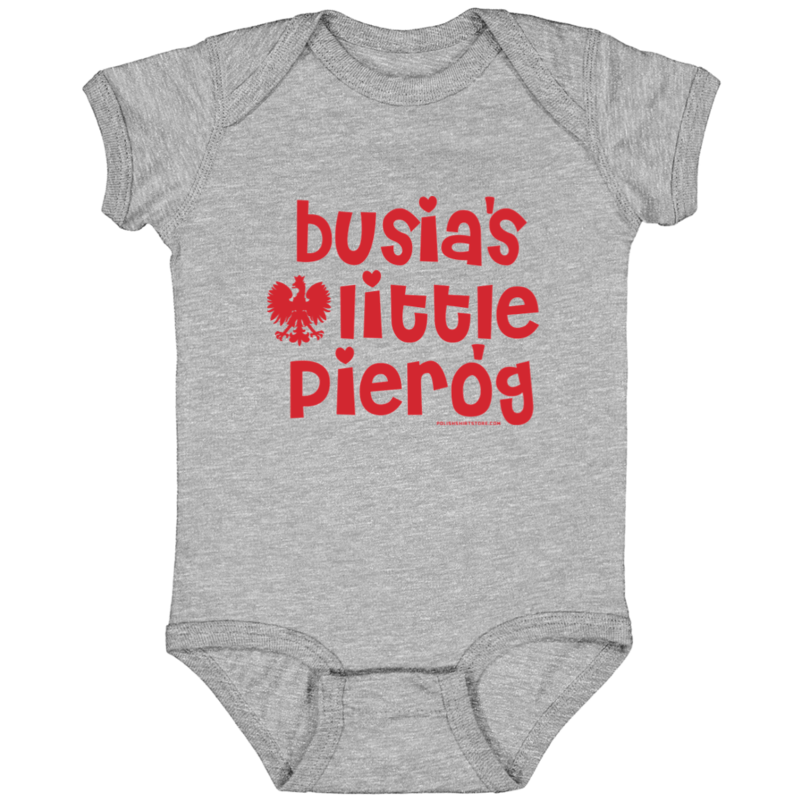 Busia&#39;s Little Pierogi Infant Bodysuit Baby CustomCat Heather Grey Newborn 