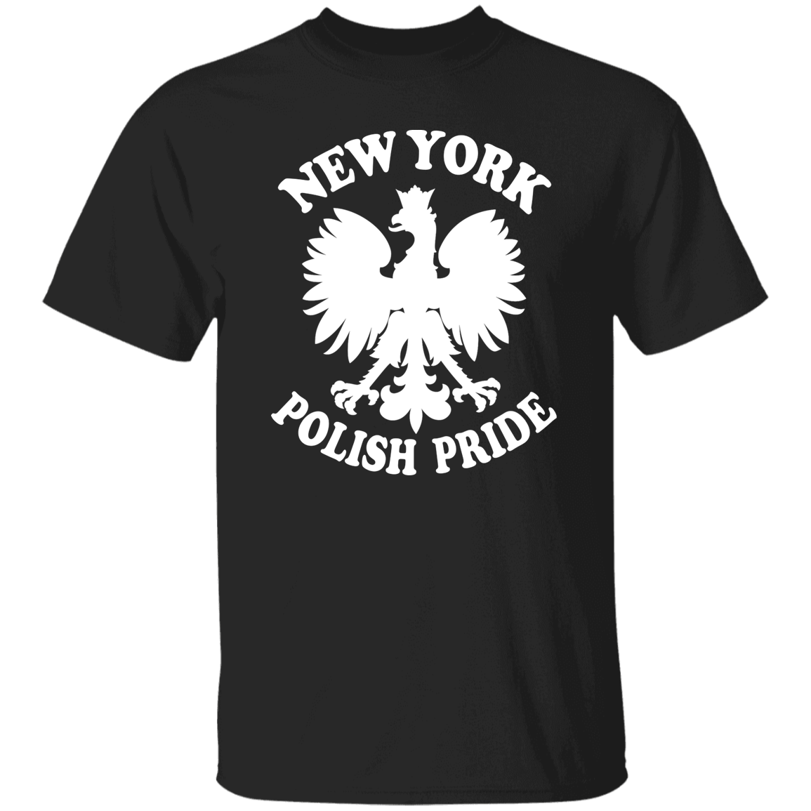 New York  Polish Pride Apparel CustomCat G500 5.3 oz. T-Shirt Black S