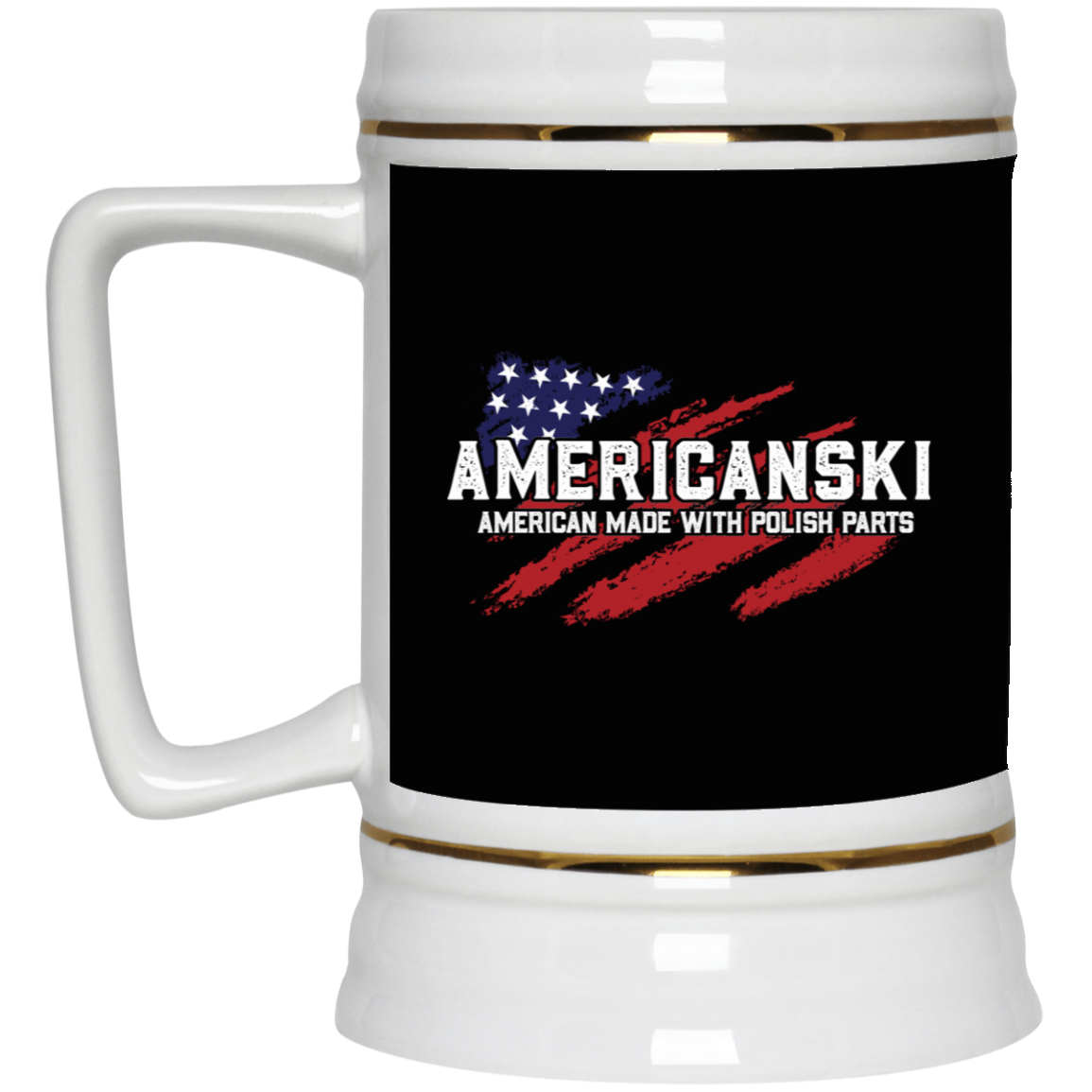 Americanski Beer Stein Drinkware CustomCat Black One Size 