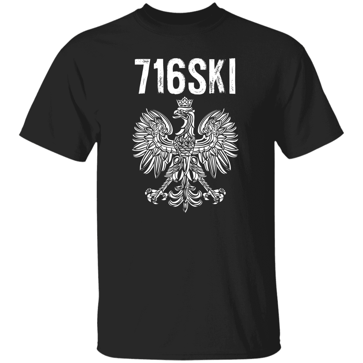 716SKI Buffalo New York Polish Pride Apparel CustomCat G500 5.3 oz. T-Shirt Black S