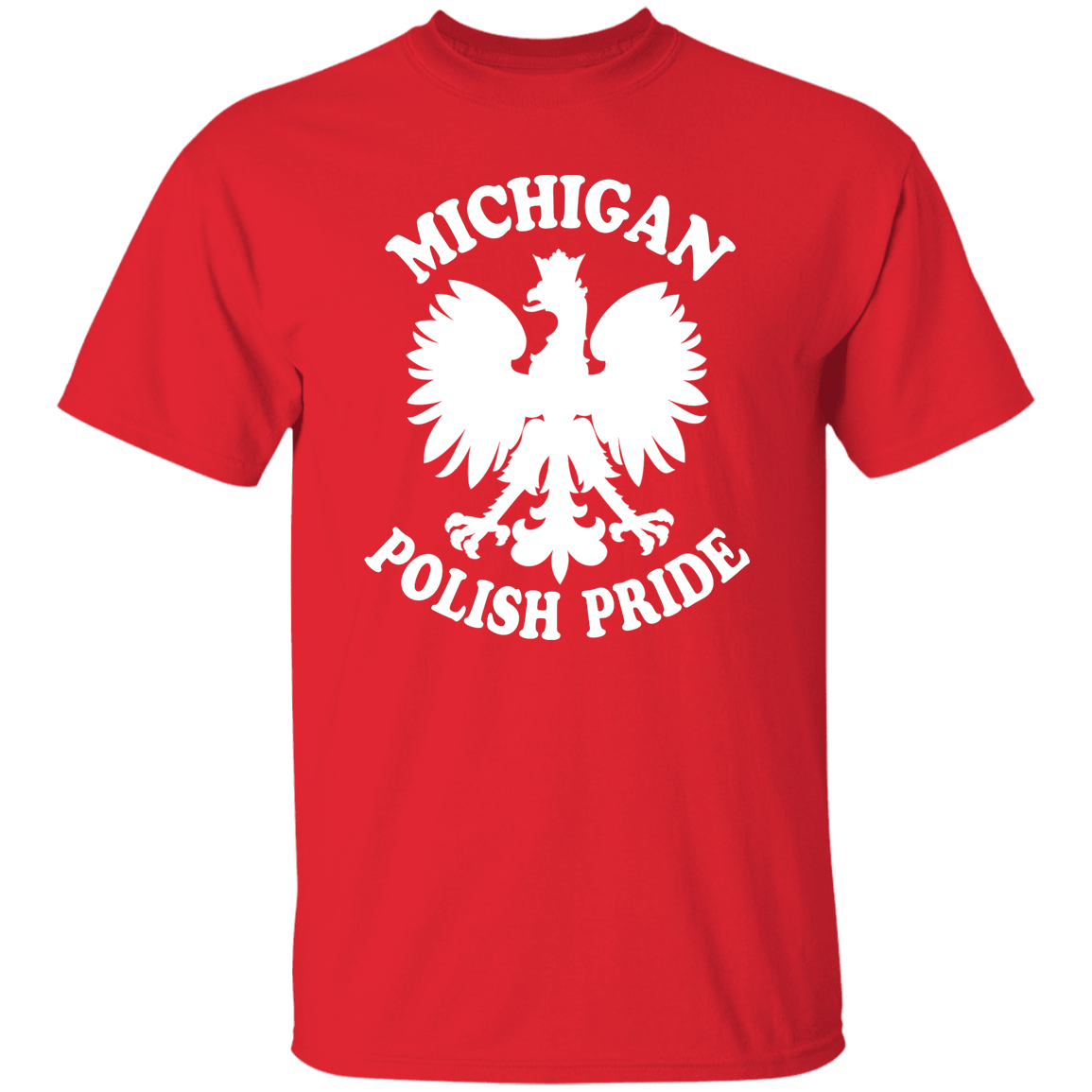 Michigan Polish Pride Apparel CustomCat G500 5.3 oz. T-Shirt Red S