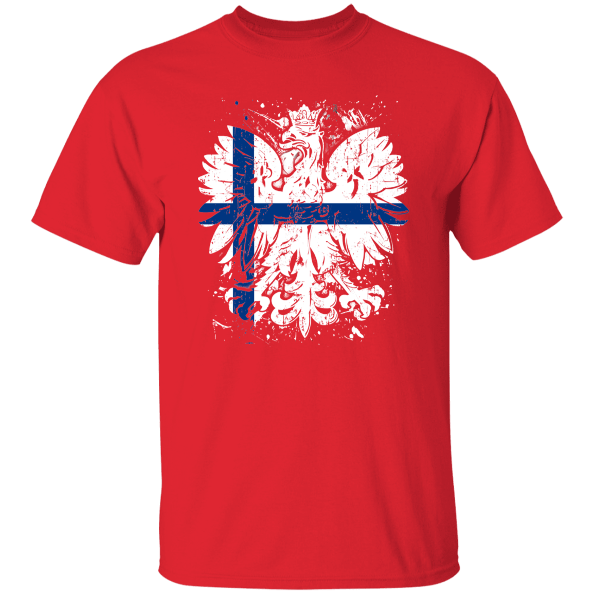 Polish Finnish Heritage T-Shirts CustomCat Red S 