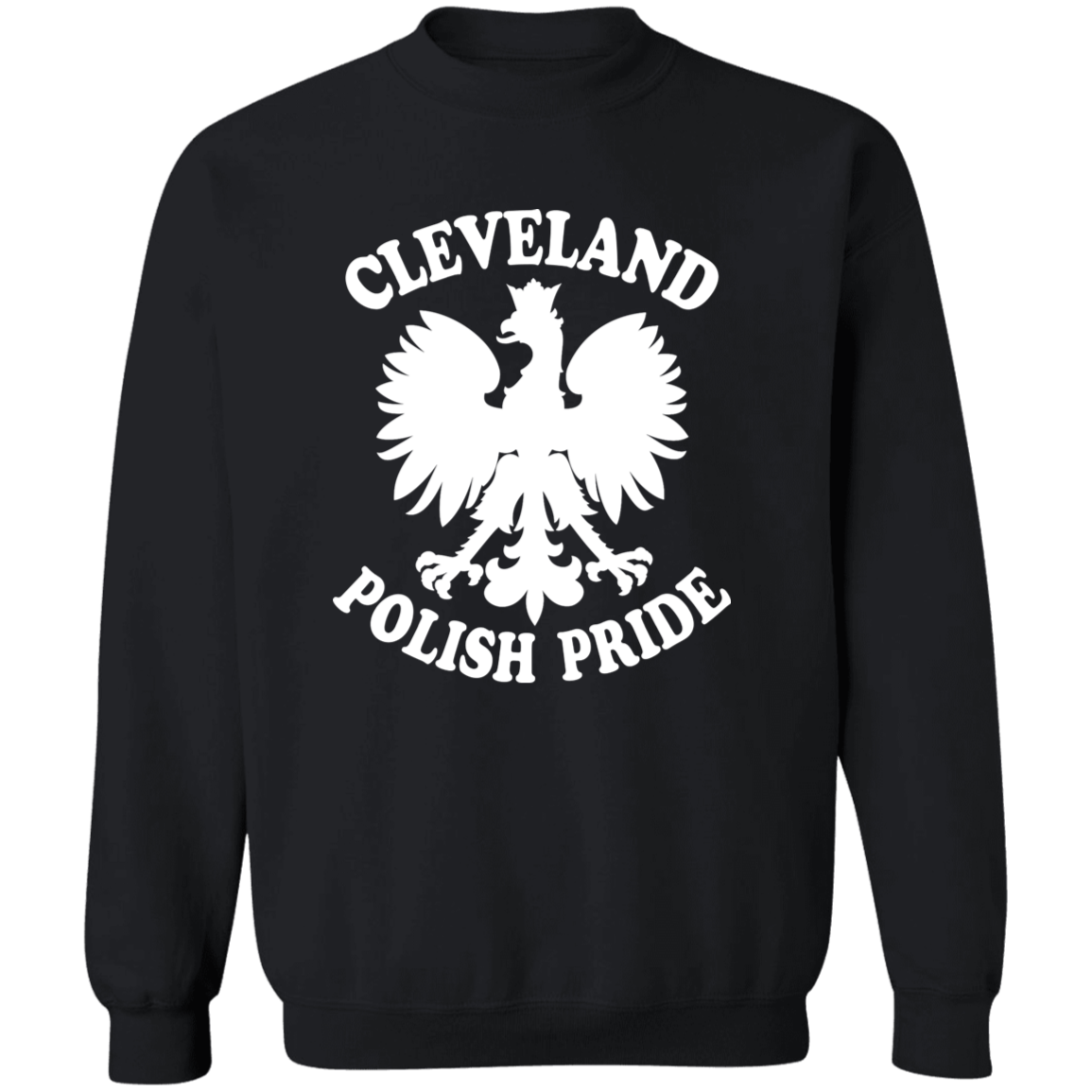 Cleveland Polish Pride Apparel CustomCat G180 Crewneck Pullover Sweatshirt Black S