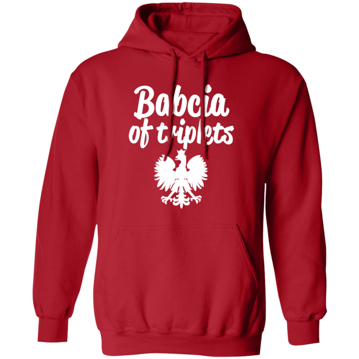 Babcia of Triplets Apparel CustomCat G185 Pullover Hoodie Red S